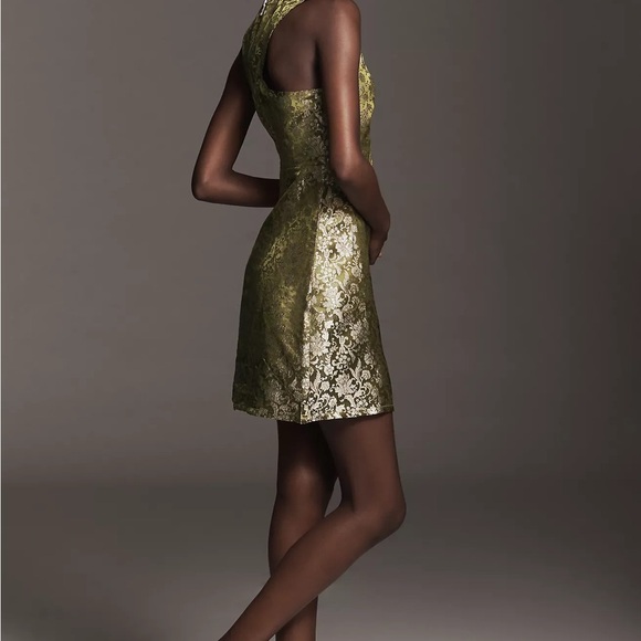 Anthropologie Maeve Sleeveless Brocade Shift Mini Dress Size L - Picture 6 of 8
